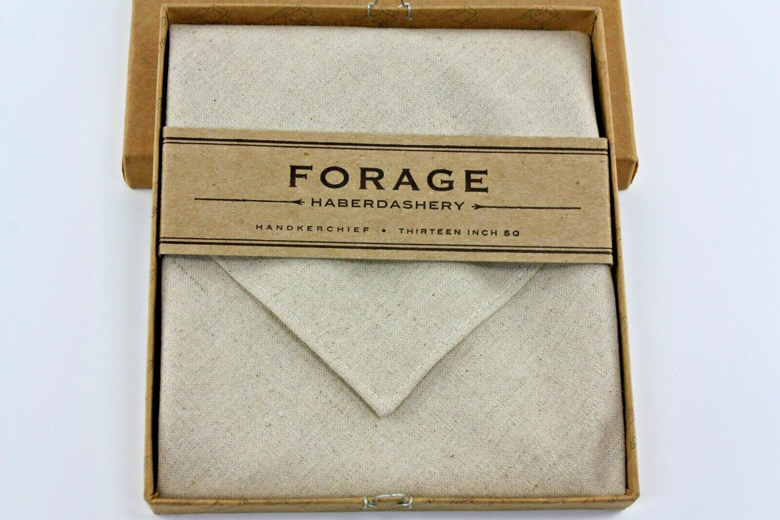 Forage Haberdashery Handkerchief 13in sq. – (Beige/Sand color)