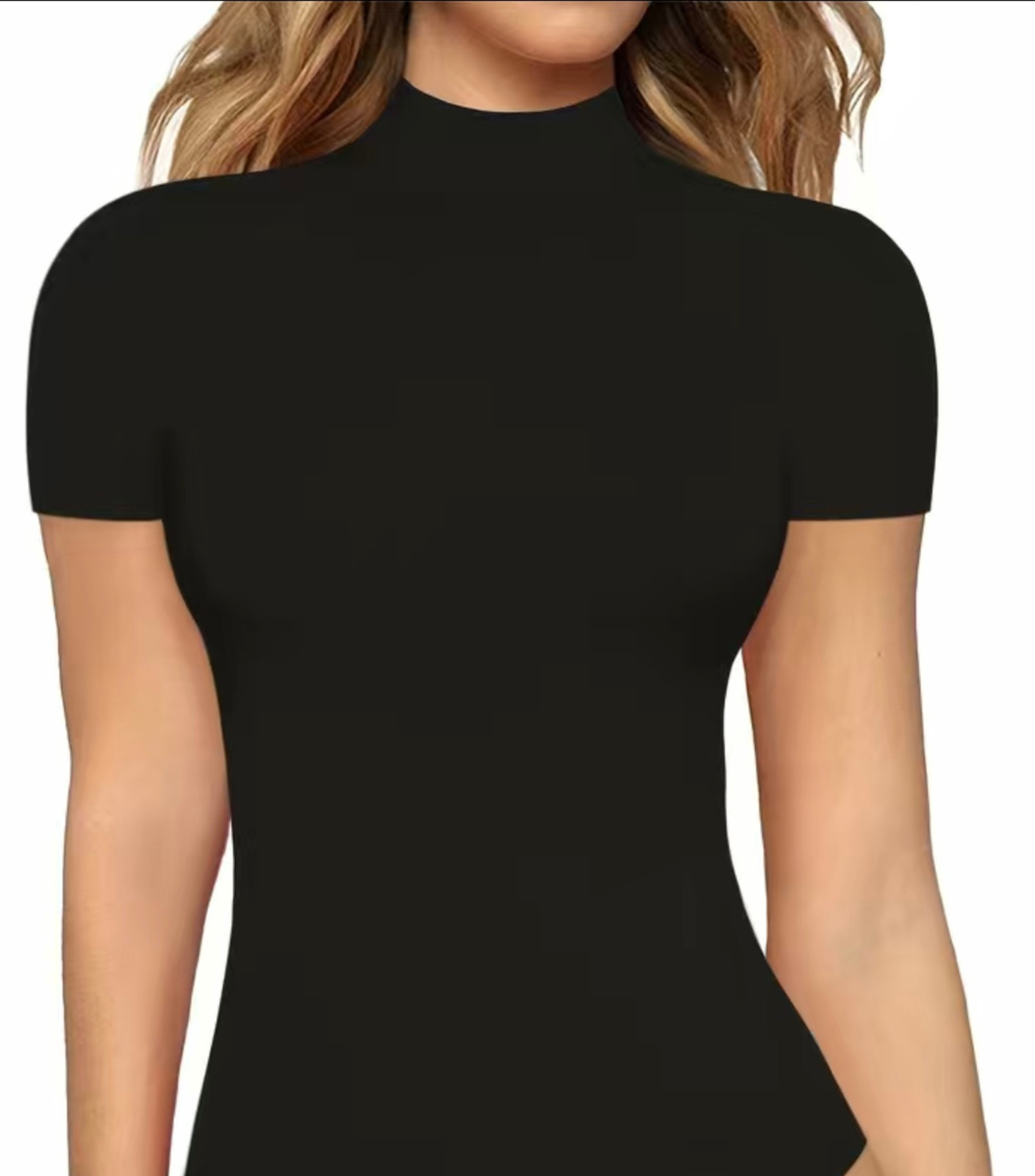 Women Turtleneck Top Cotton Short Sleeves Top Turtleneck Casual Top Tee Handmade