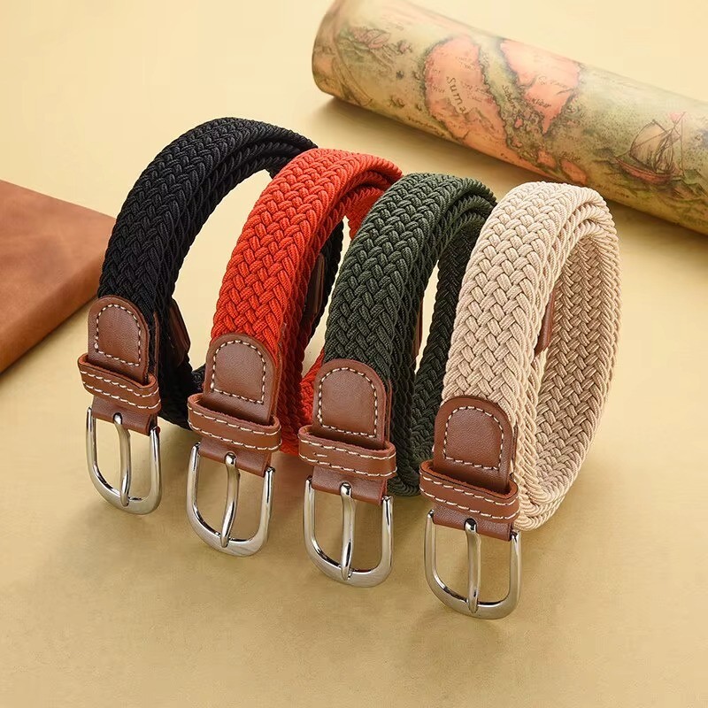 Elastic Fabric Braided Belt,Enduring Stretch Woven Belt for Unisex Men/Women