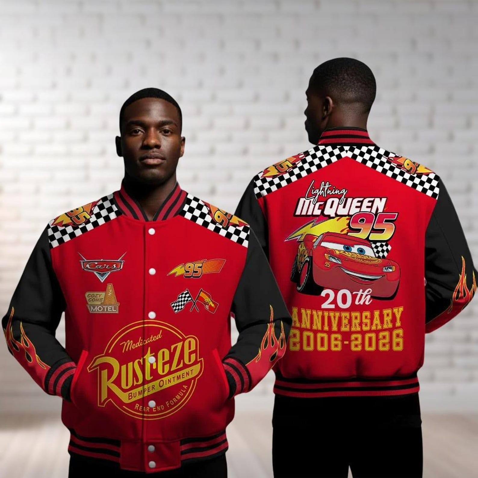 Pixar Cars Lightning McQueen 20th Anniversary 2006-2026 Baseball Jacket