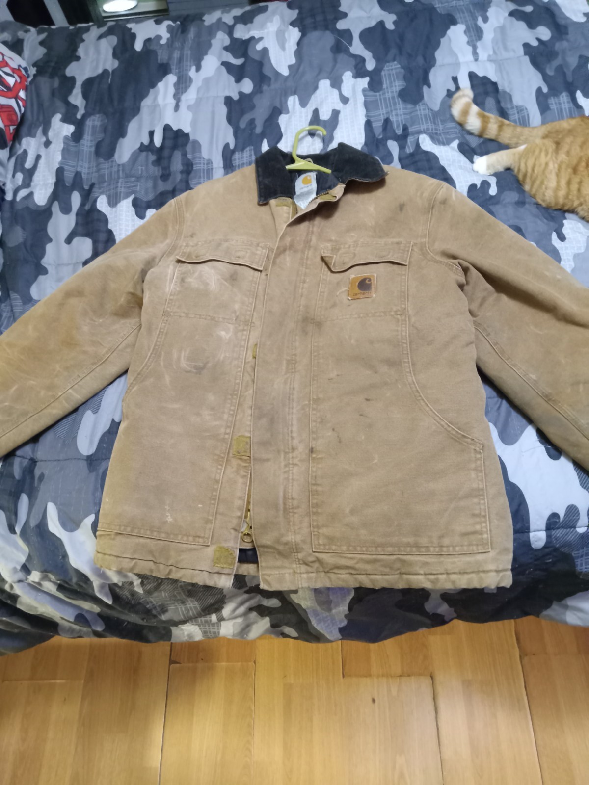 Vintage Carhartt C26 BRN Jacket Mens Small Arctic Duck Quilted Lined Chore Coat