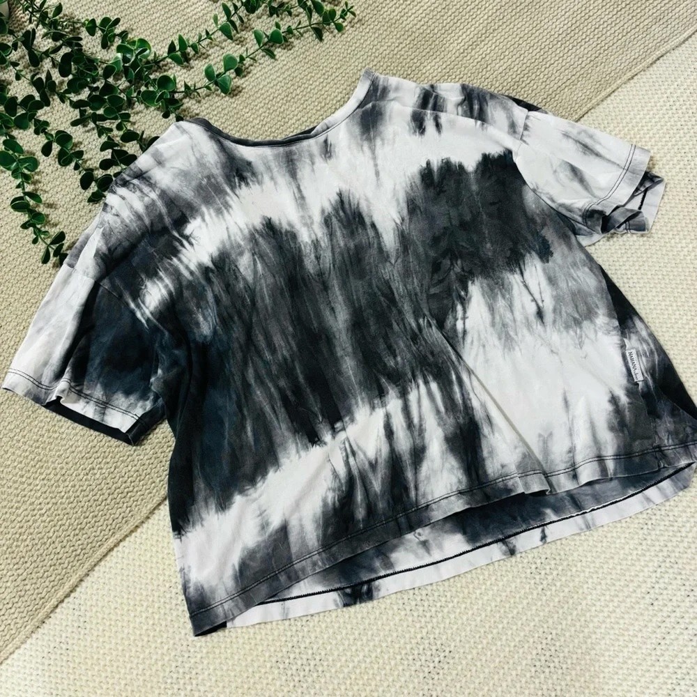 Nahana Jeans Black & White Tie Dye Oversized Cropped Tee – Size S
