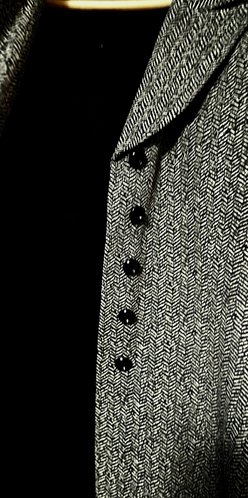 VTG Kasper for ASL Tailored Fit 5 button Jacket Black & White Herringbone Sz 8