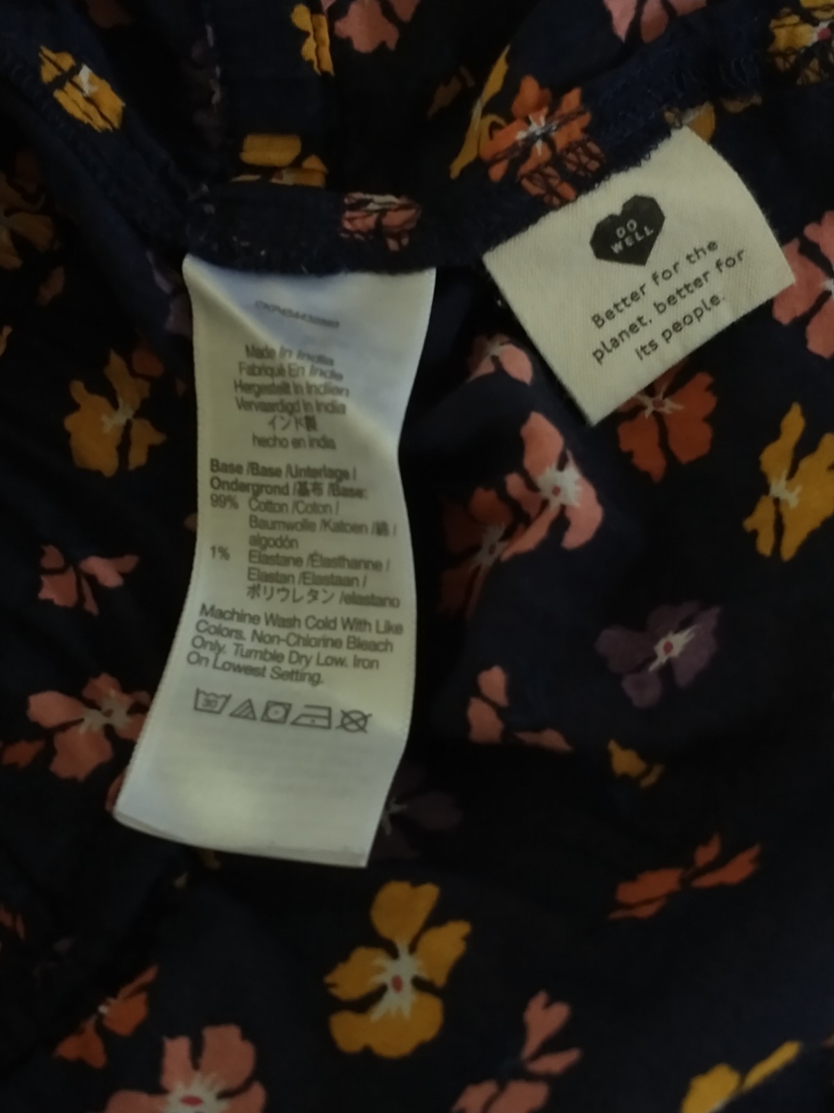 Madewell Navy Blue Floral Boho Peplum Puff Sleeve Blouse Top S