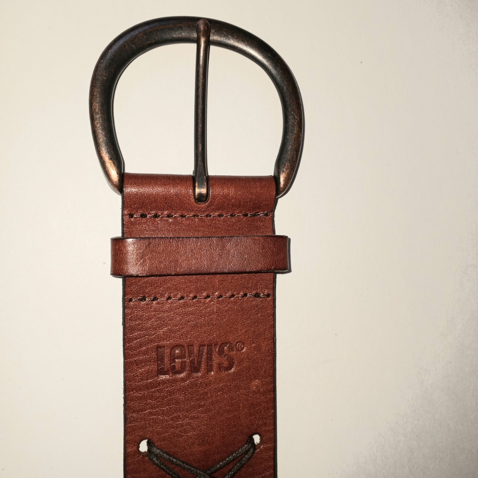 LEVIS XL Leather Belt “X” Design Length 46.5 inchs not including Buckle Levis