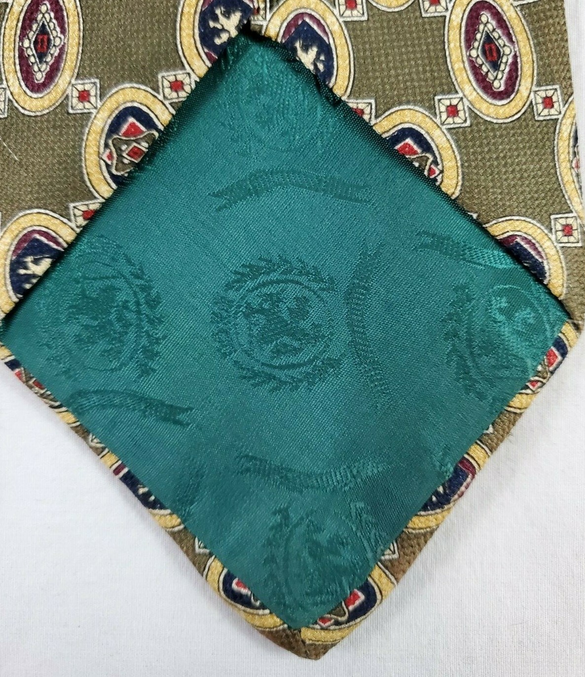 Tommy Hilfiger 2 Tone Geometrical Multi Color 100% Silk Neck Tie -TIES DESIGNER