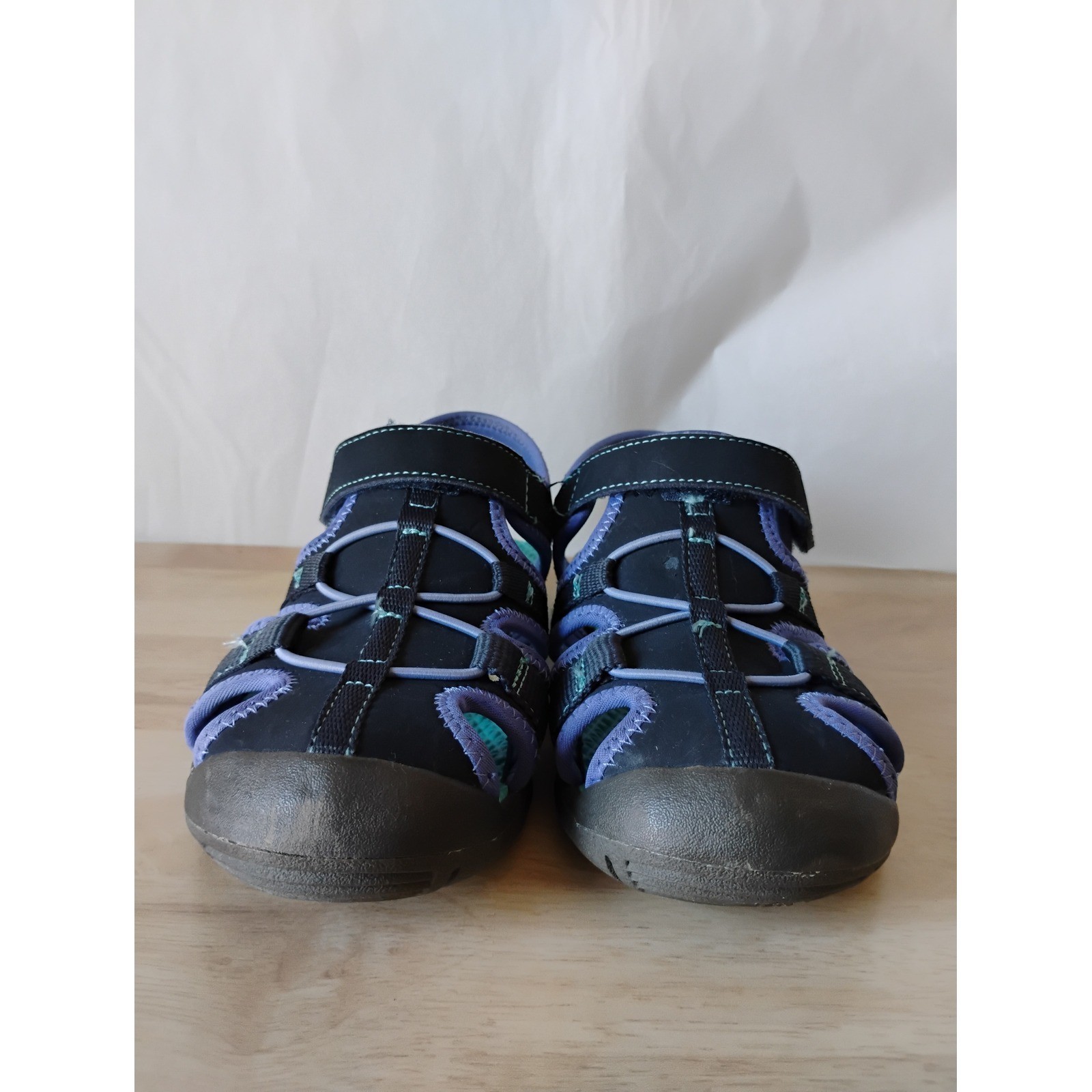Ozark Trail Kids Navy Blue Teal Closed Toe Water Sandals Hiking Shoes Size 1