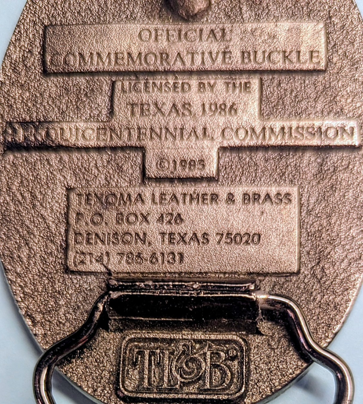 Texas Sesquicentennial 150 Years State Celebration Official Buckle Vintage TL&B