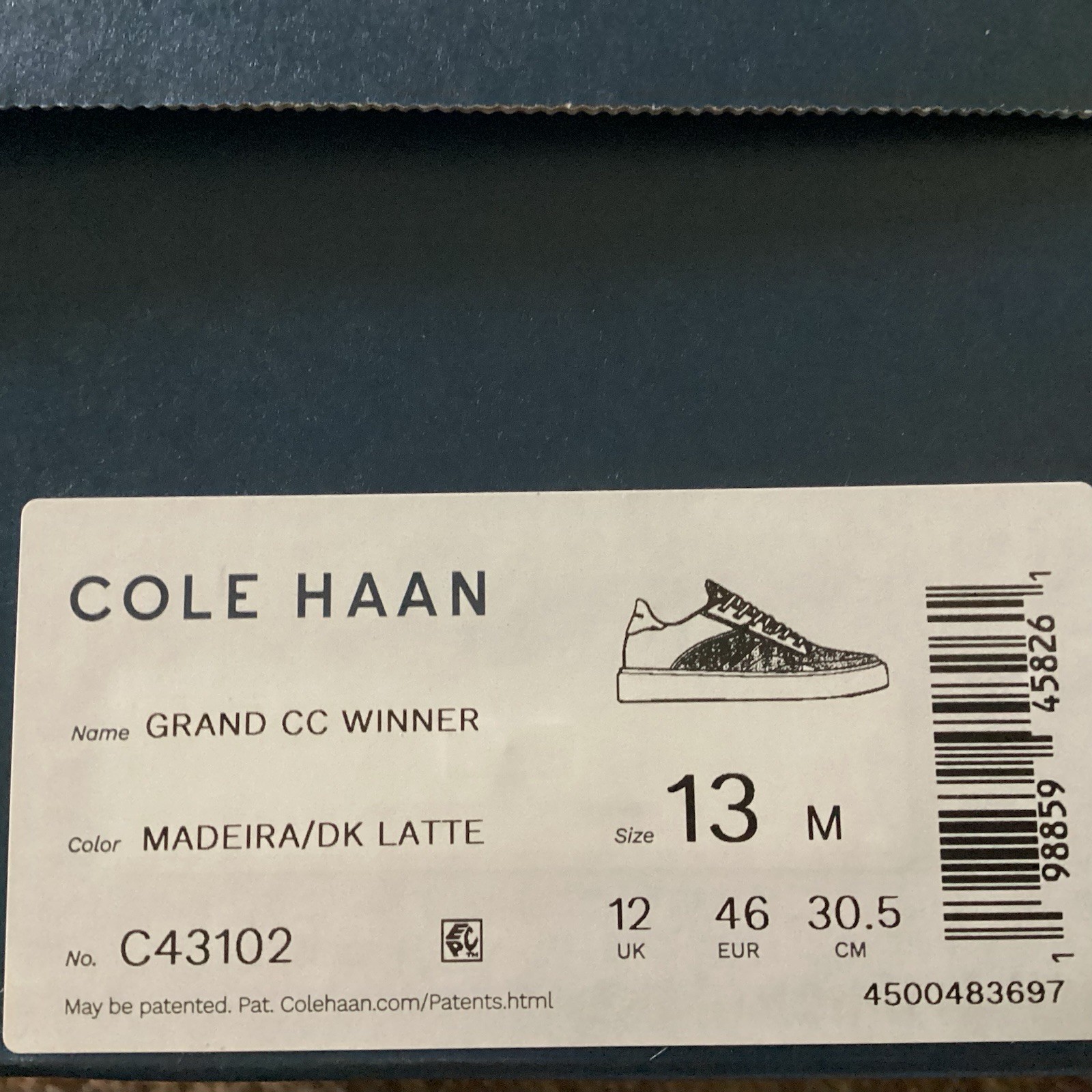 NEW Mens $160 COLE HAAN Grand Crosscourt Winner Sneakers Madeira Latte Ivory 13