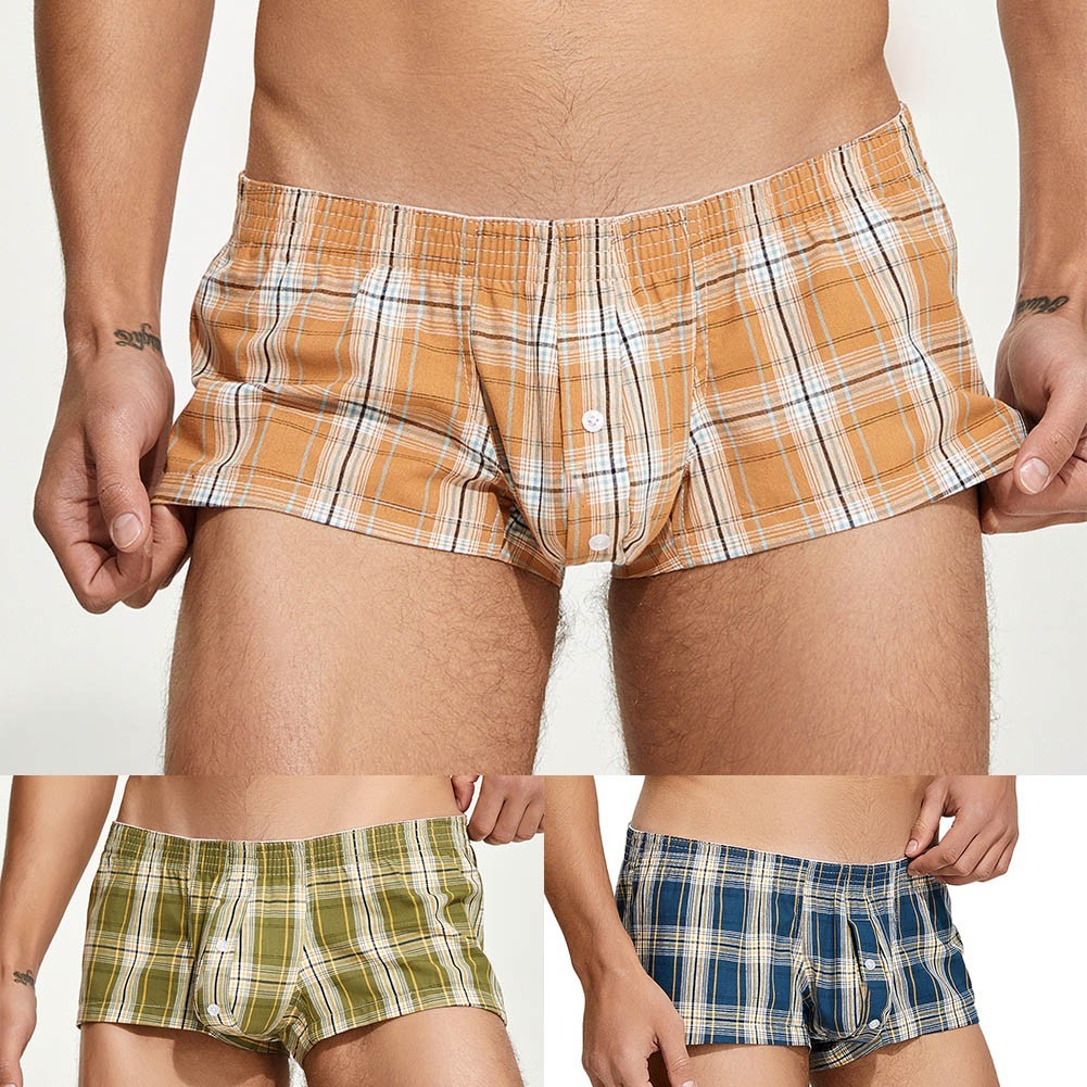 Mens Sexy Underwear Underpants Soft Boxers Shorts Briefs Trunks Button Low Rise
