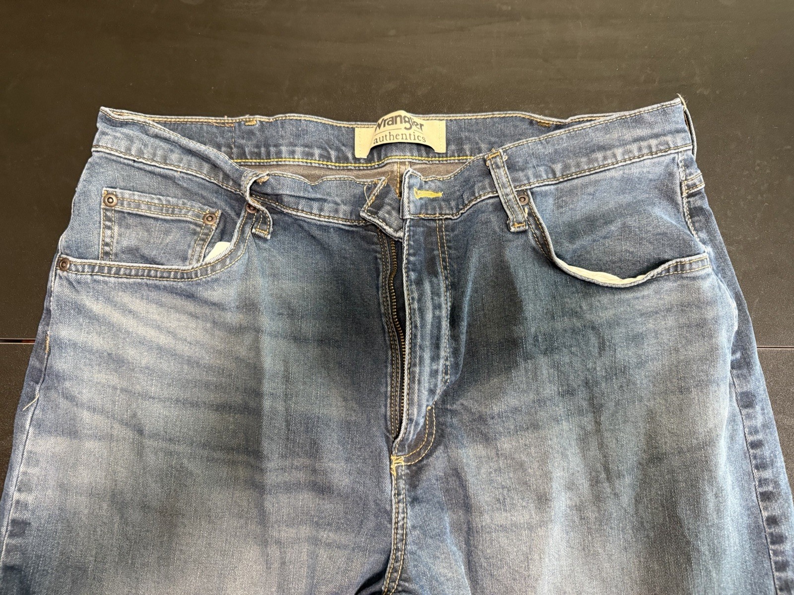 Wrangler Authentics Men’s Denim Bootcut Jeans Size 36×32, Relaxed Fit, Blue