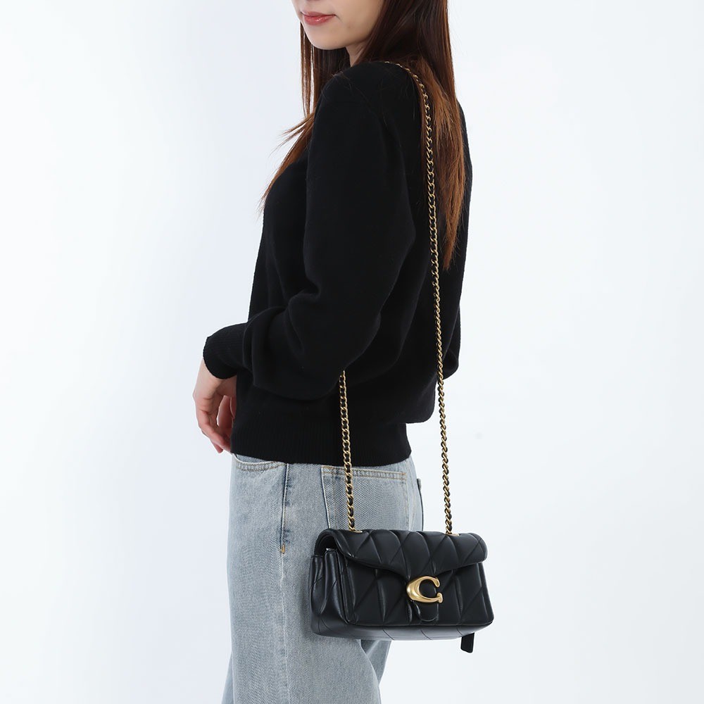 COACH Tabby 20 Quilted Shoulder Bag Nappa Leather Black CP149 Gold outlet