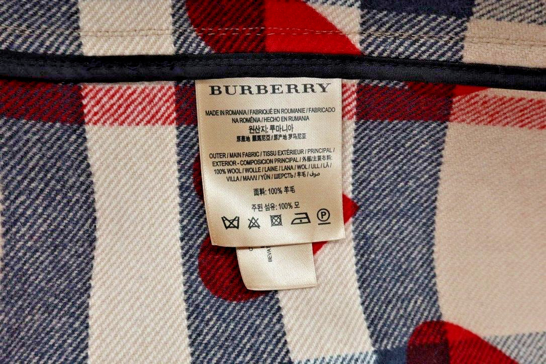 Burberry Women Size 4 (UK 6) Brown Baysbrooke Wool Check & Hearts Duffle Coat