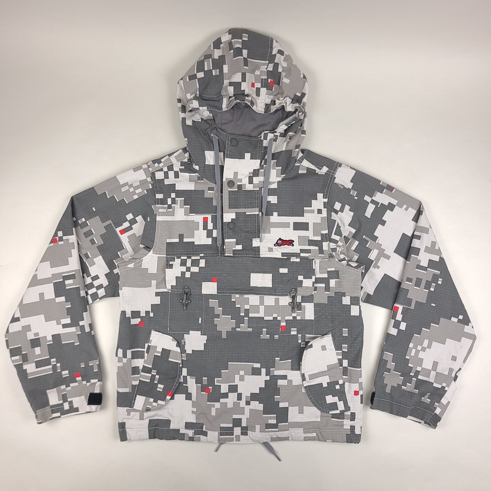 ICECREAM Wind Walker Anorak Jacket Mens Small Digi Camo Pullover Hooded