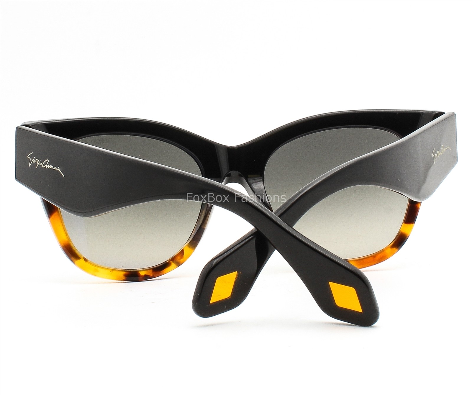 Giorgio Armani Sunglasses AR 8195U Polished Black Brown Yellow Havana w/case