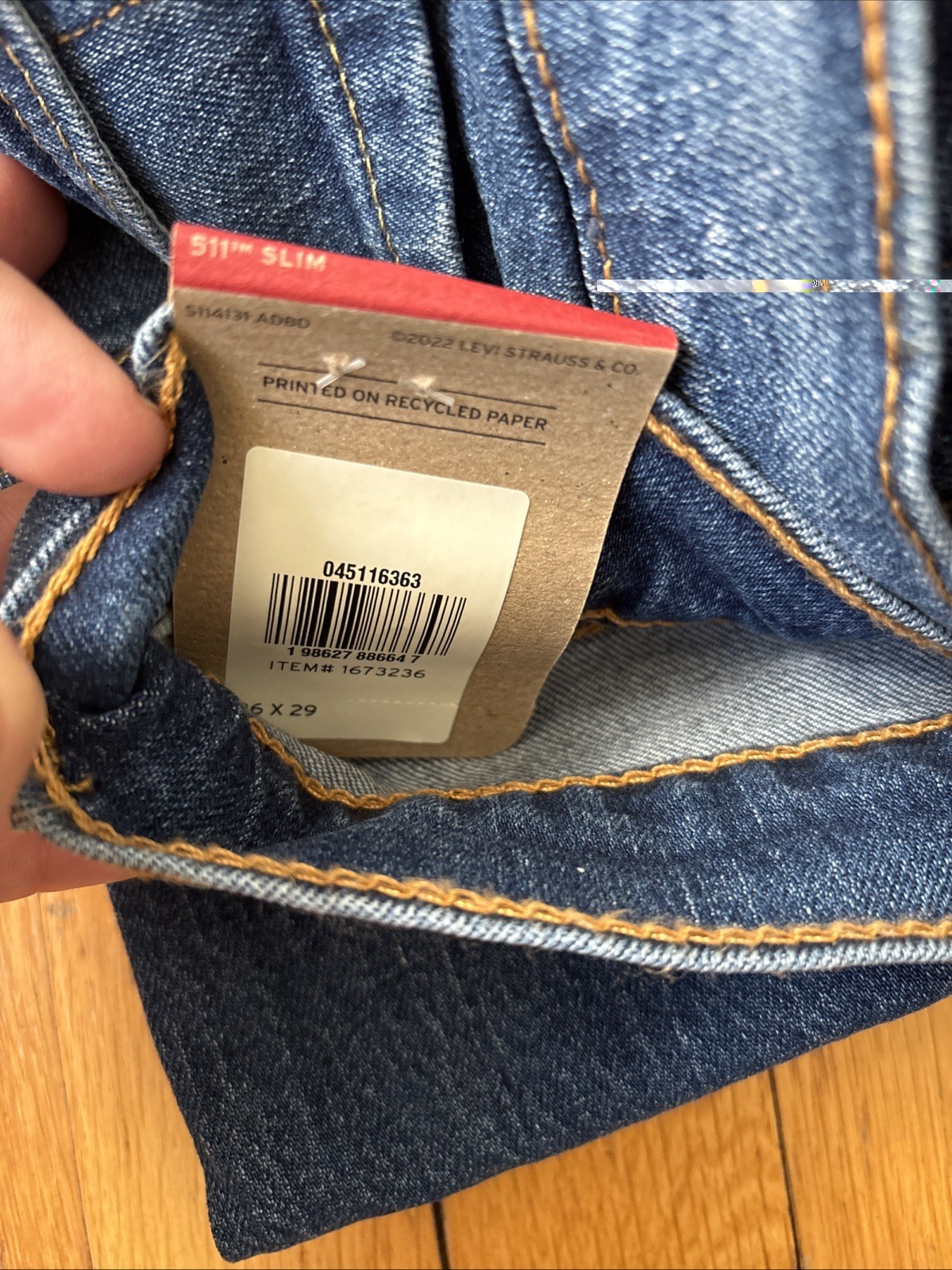 Levi’s 511 Slim Fit Men’s Jeans Stretch, 36×29, Red Tag, NWT