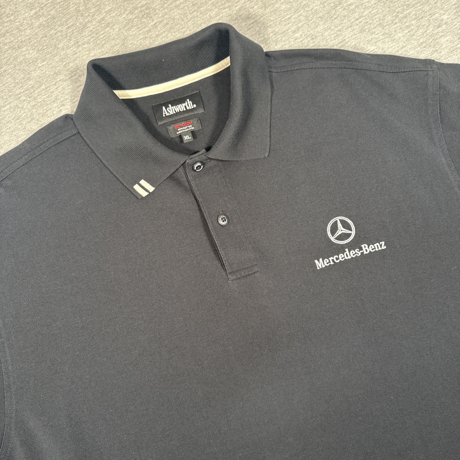 Mercedes Benz Golf Polo Shirt Mens XL Embroidered Logo Driver Auto Cotton