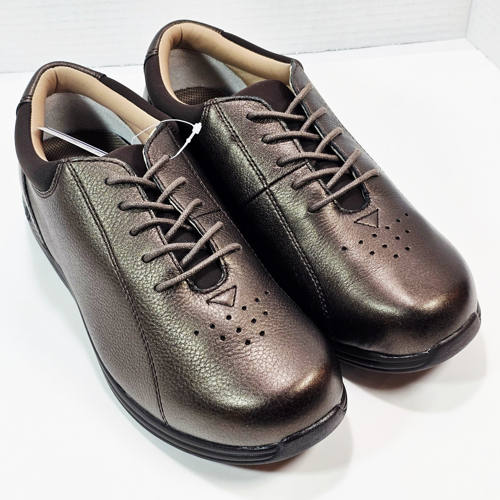 Drew Womens 8.0 EXTRA WIDE Orthopedic Walking Sneakers Tulip Brown Metallic