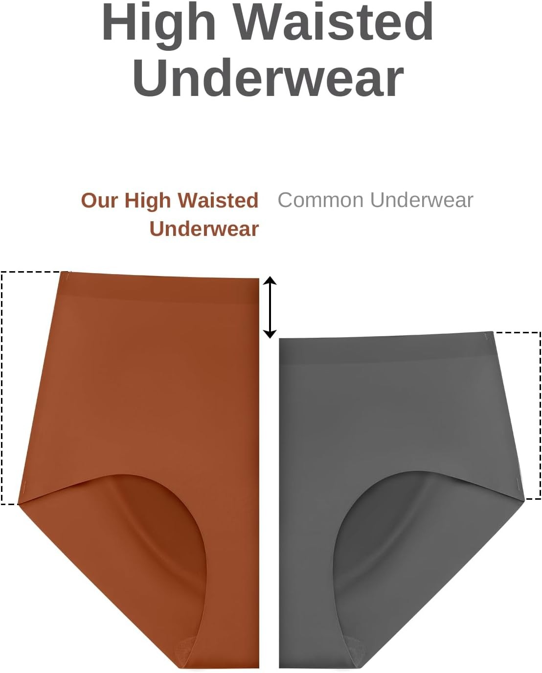 Womens Underwear Seamless High Waisted Briefs Silky Stretch No Show Breathable