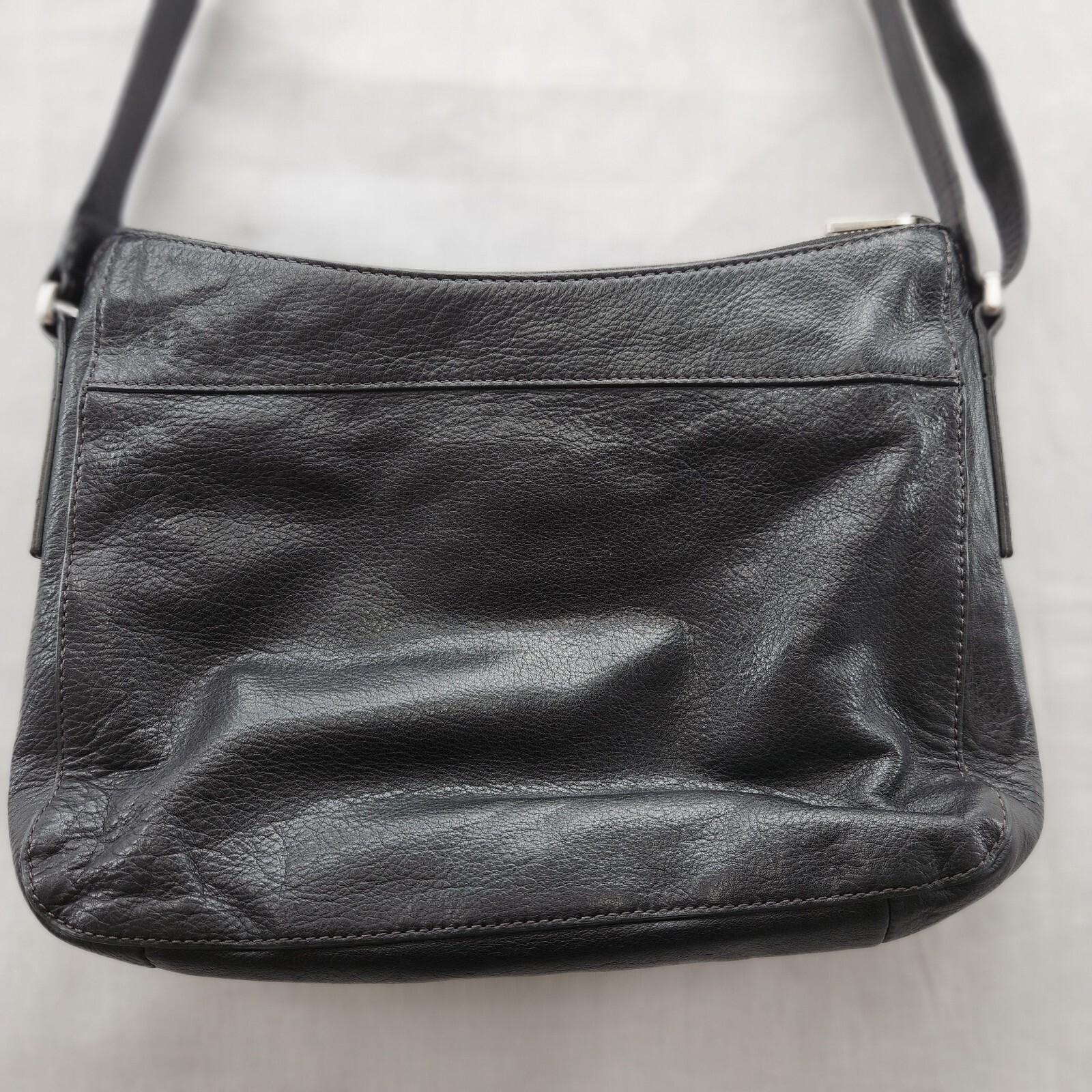 Fossil Purse Riley Genuine Leather Black Push Lock Cross Body Shoulder Bag