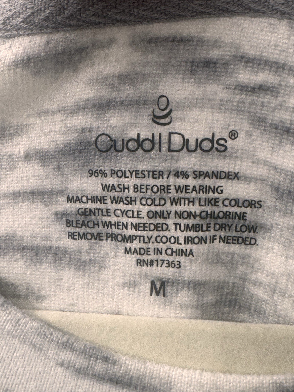 Cuddl Duds Women’s M Grey Marled Long Sleeve Pullover Top Kangaroo Pocket Soft