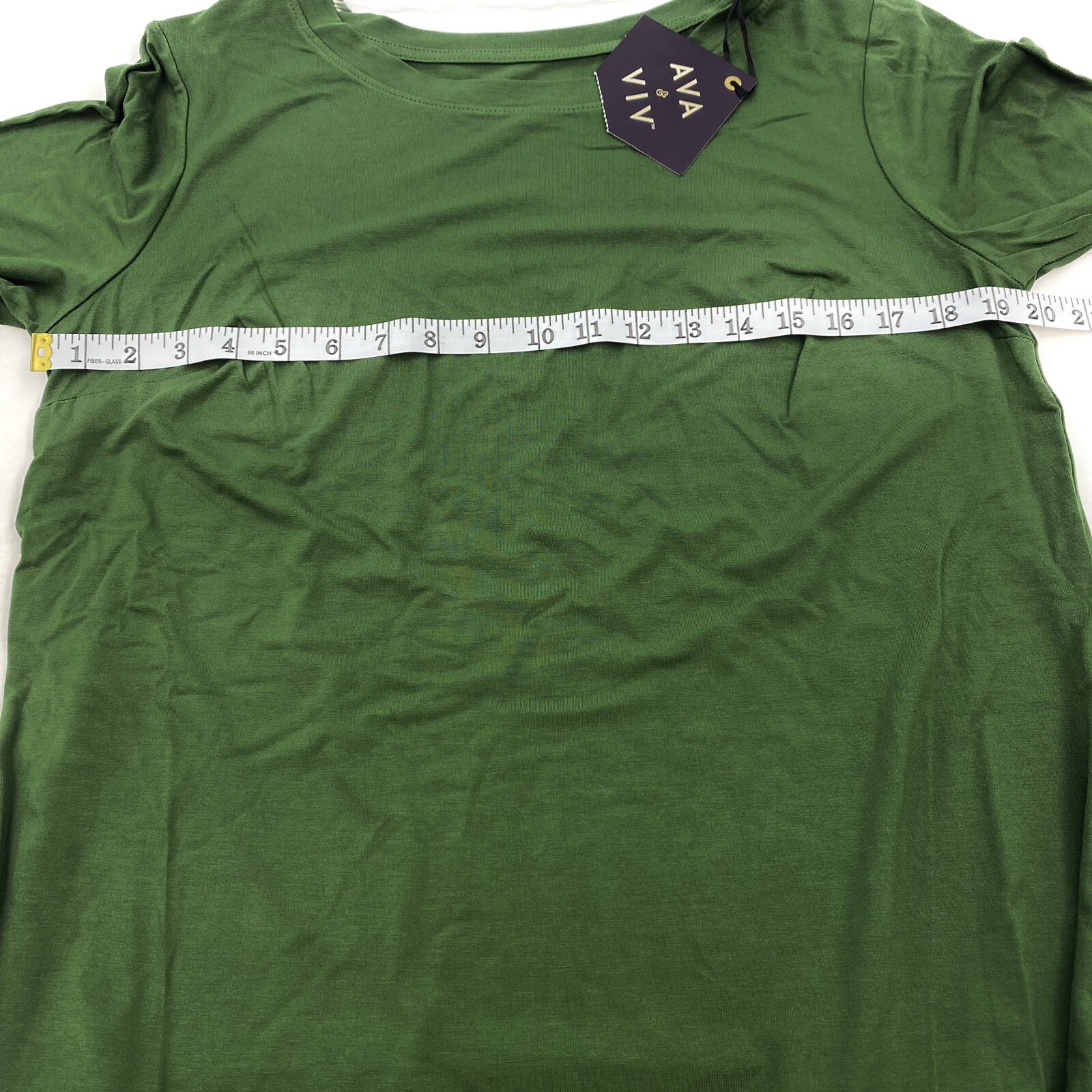 Ava & Viv Womens Women’s Plus Size X (14W) Short Sleeve Knit T-Shirt Dress Green