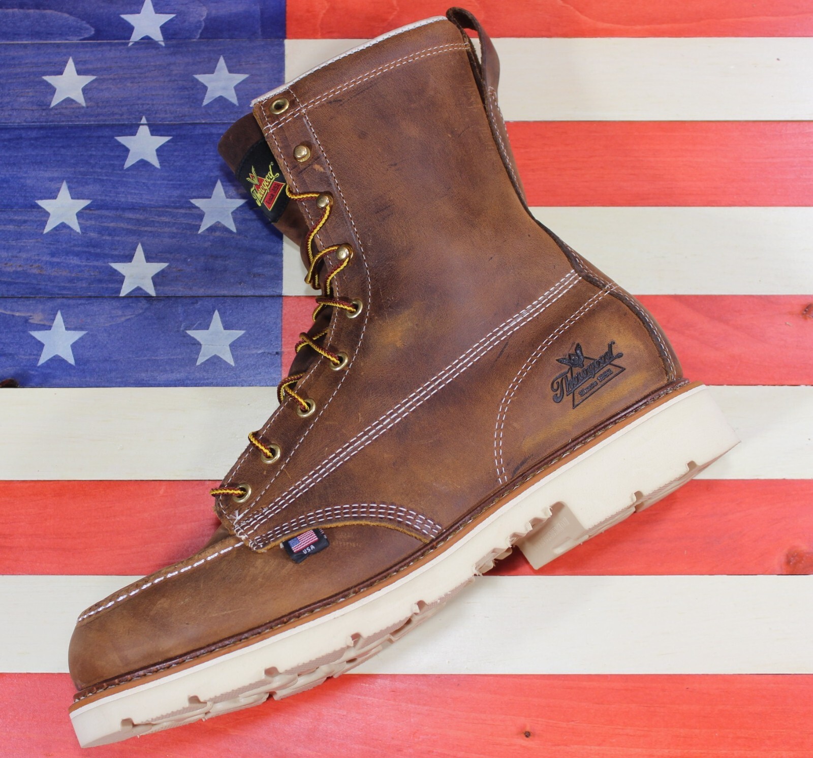 Thorogood 8″ American Heritage MOC Steel Toe Boot [804-4378] USA MADE Mens 15 2E
