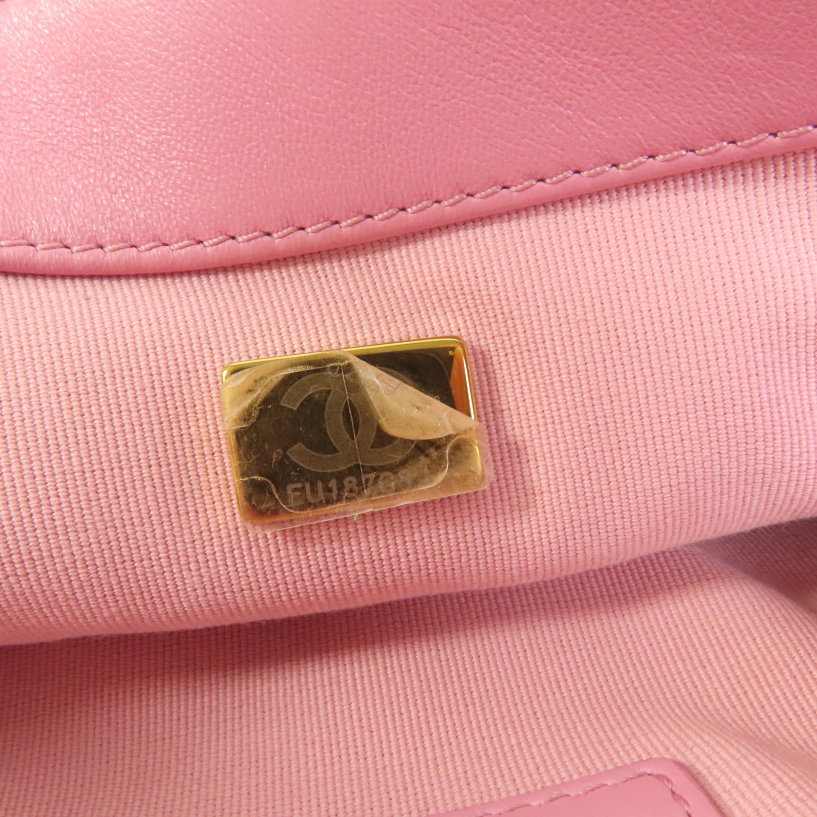 CHANEL CC GHW Chain Shoulder Bag Lambskin Leather Pink