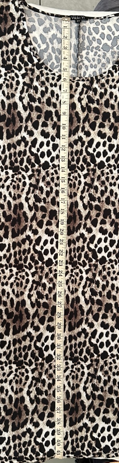 Vikki Vi Dress Silky Jersey Cover-up Women’s Plus 4X Short Sleeves Leopard Print