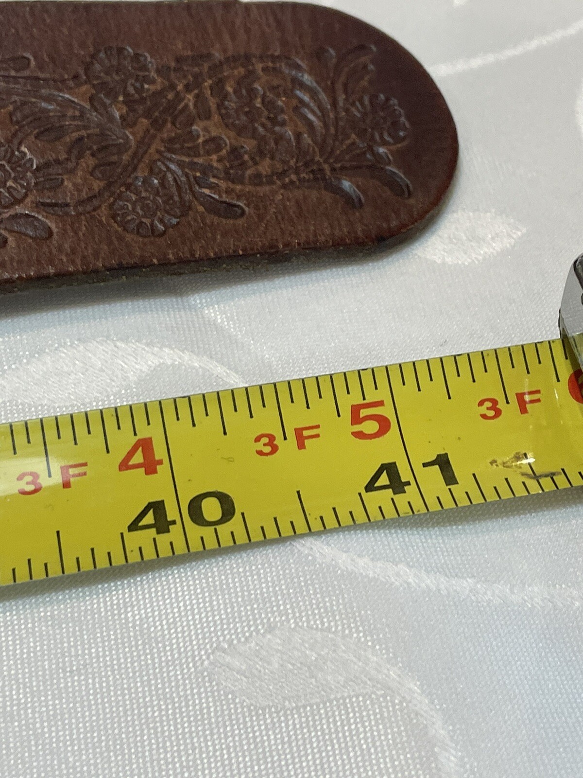 VINTAGE HAND TOOLED LEATHER BELT 41 Inches Belt Length Not Including Buckle