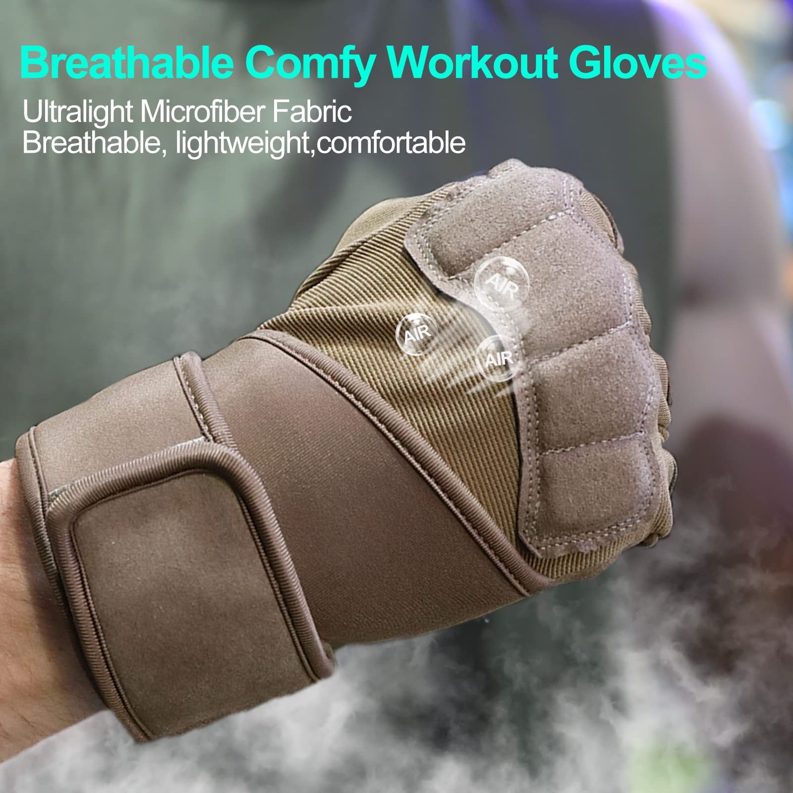 LiMMAX Workout Gloves for Men Women Gym Weight Medium(7.4-7.8 In), Brown