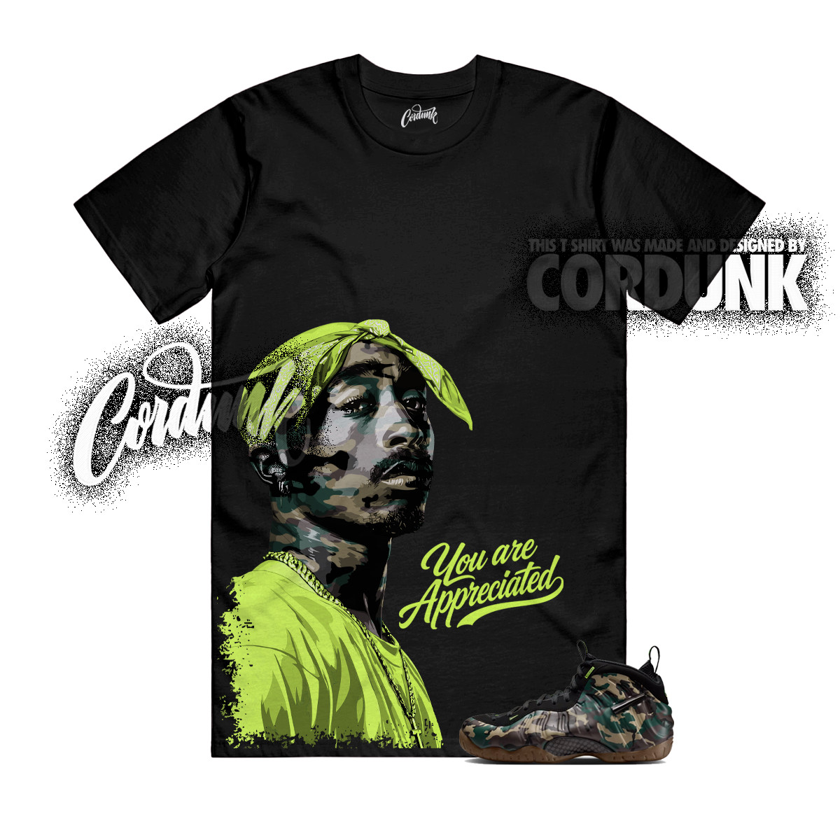 Foamposite Camo Army Green Pro Black Air 2026 Multi-Color T Shirt Match PAC