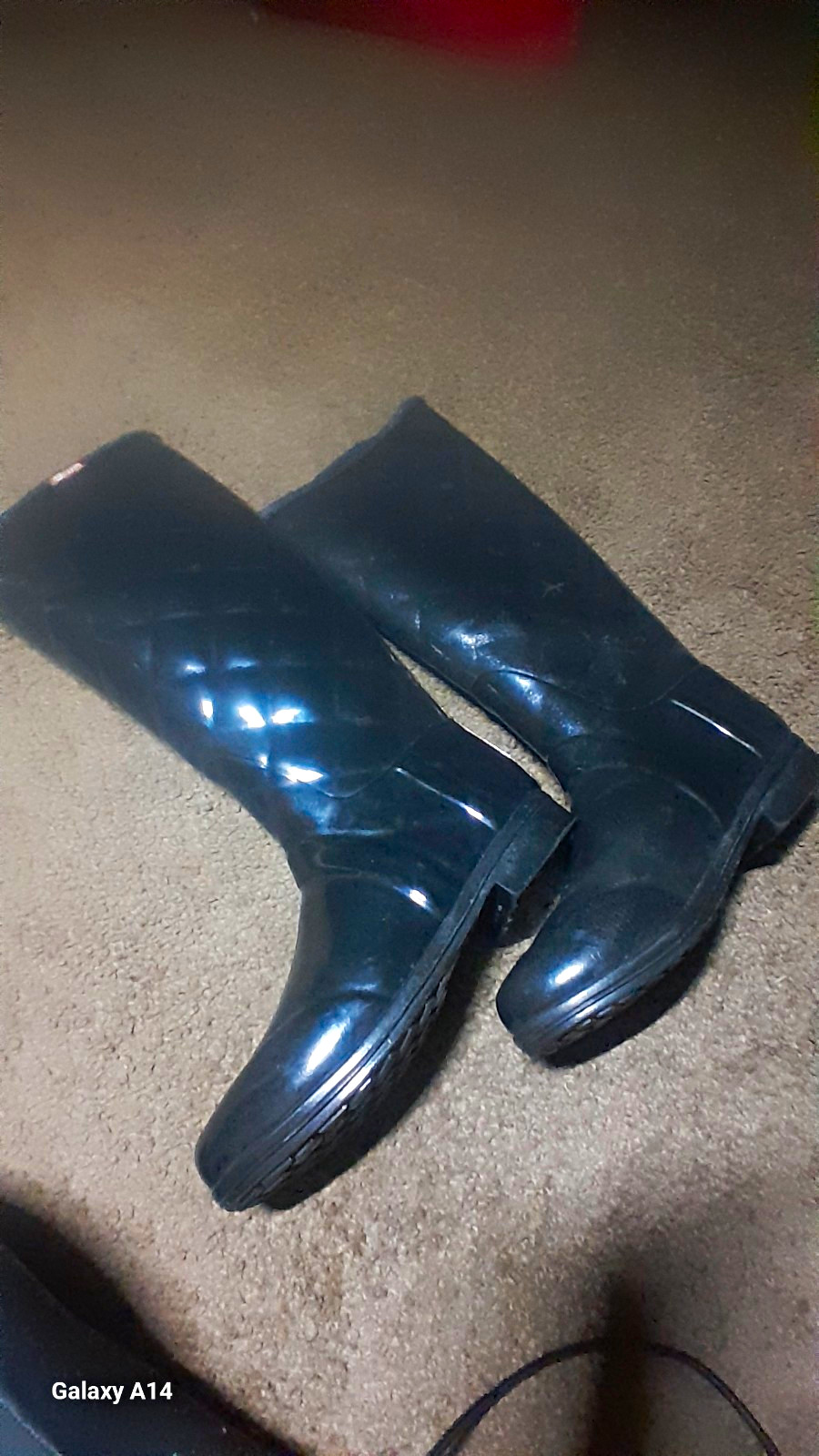 Hunter Black Rubber Original Quilted Knee High Rain Boots Women’s US 7 W23499