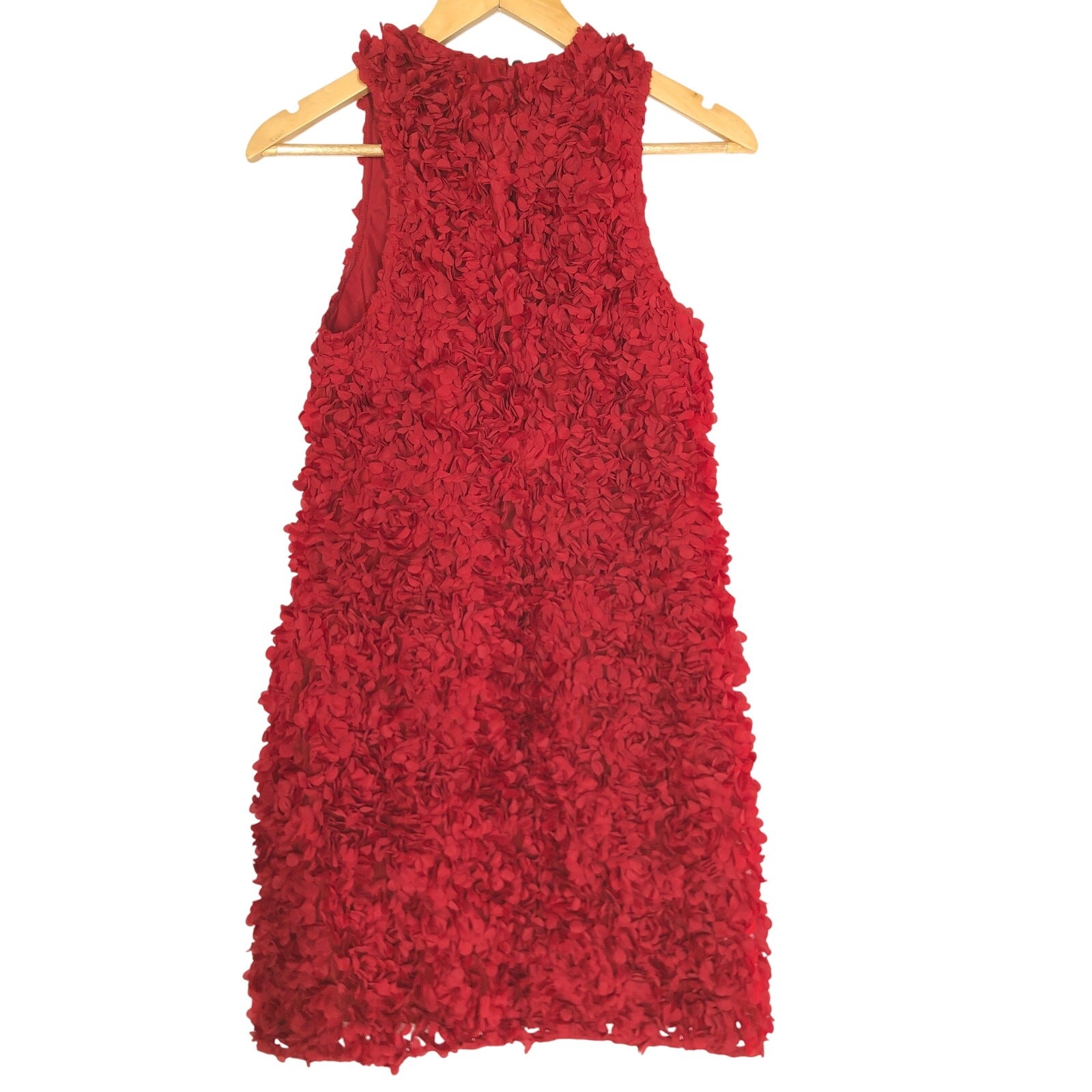 J. Crew Rosette Dress 3D Flower Petal Sleeveless Mini Sheath Deep Ruby Red NWT 4
