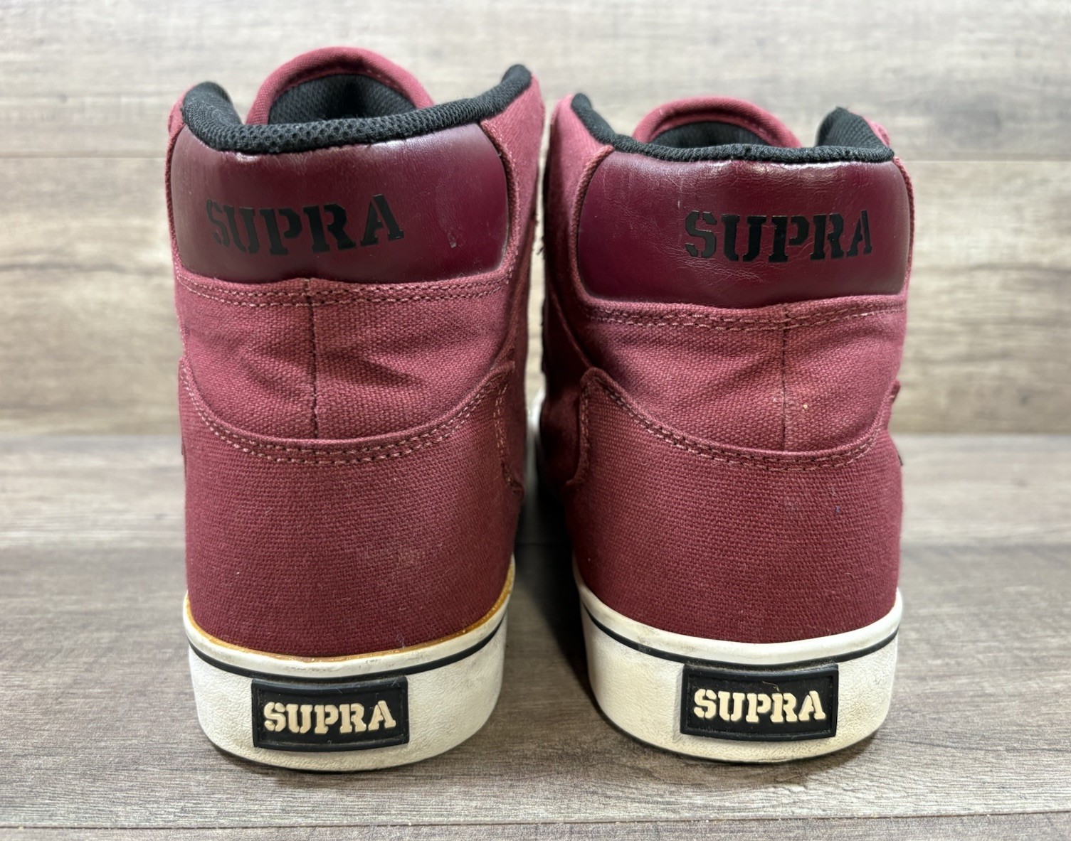 Supra Vaider Canvas Skate S28266 High Top Burgundy Mens Size 11.5 See Descr!