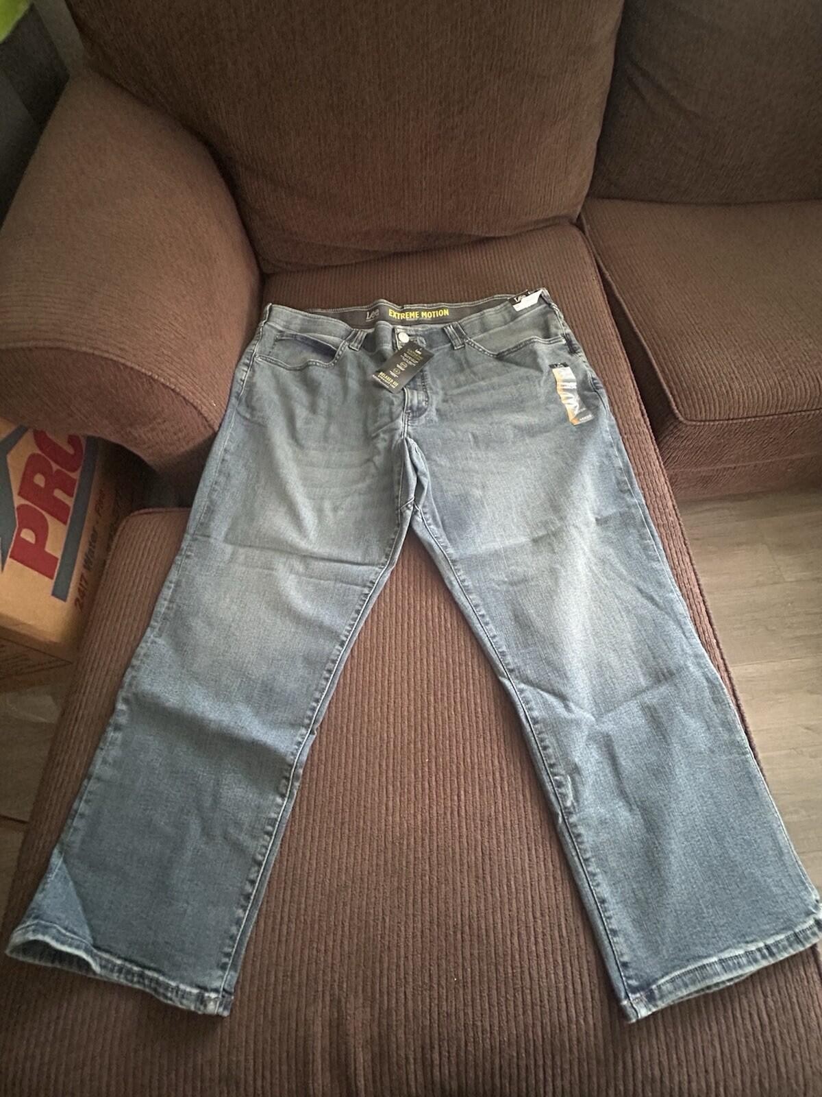 Lee Extreme Motion Men’s Jeans 46×28 NWT Blue Big & Tall Relaxed Straight Leg