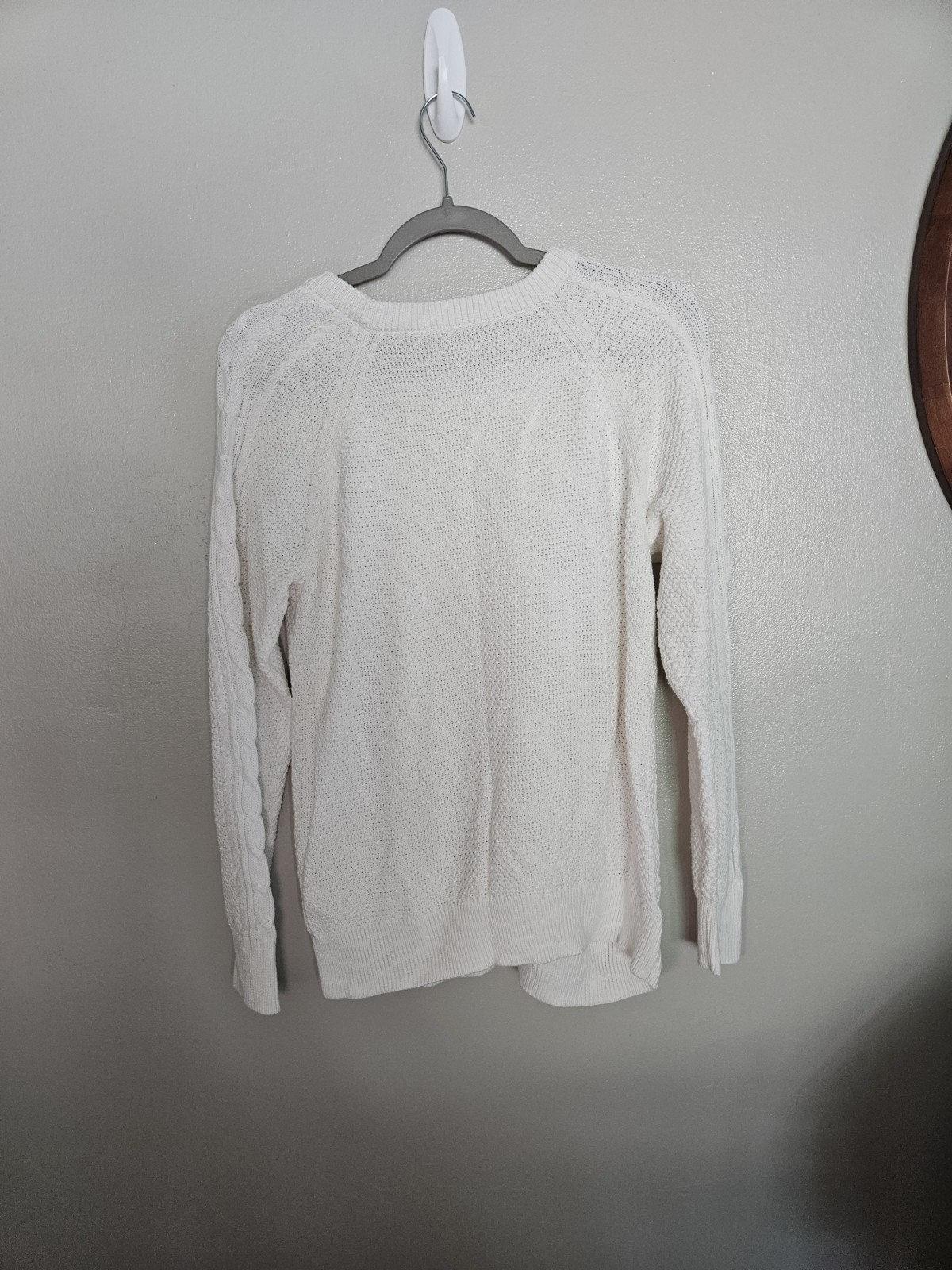Gap Cable Knit Chunky Fisherman’s Sweater Pullover White Women’s Size Large L