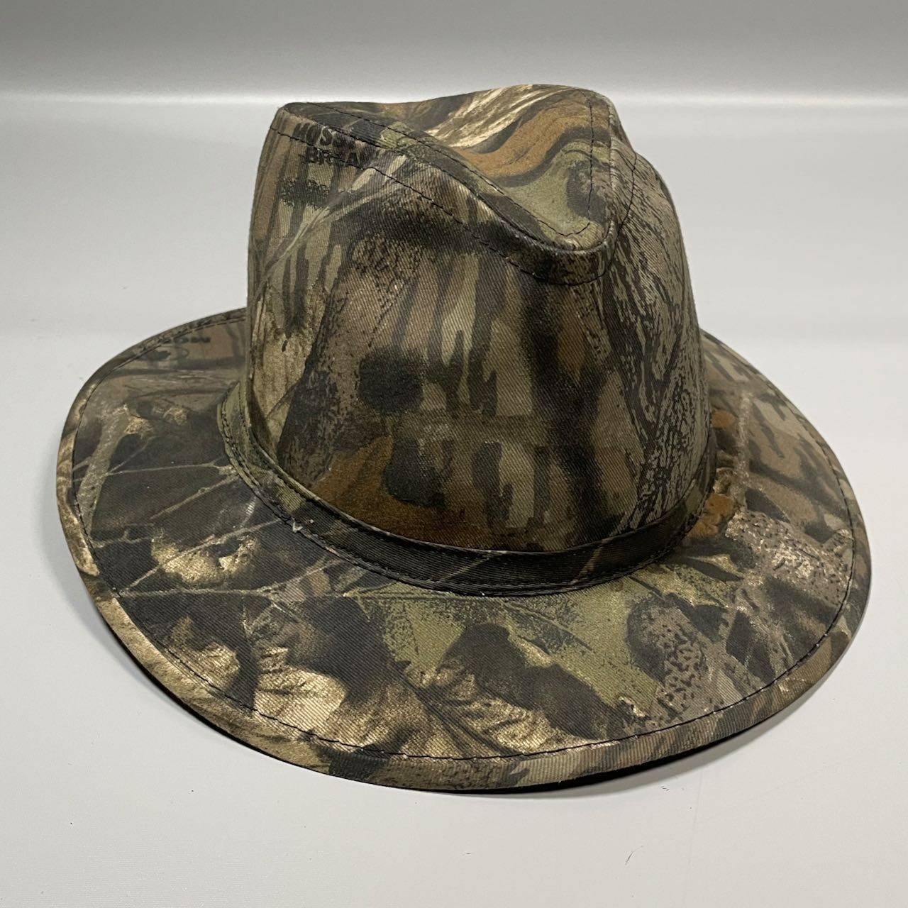 VTG Mossy Oak Fedora Hat Realtree Camouflage Moldable Made in USA Size Medium
