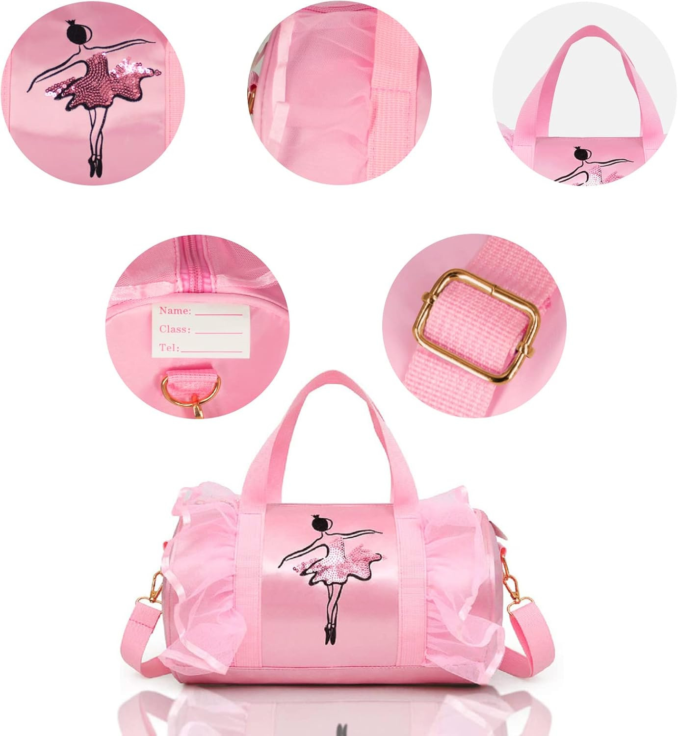 New in 2024 Cute Ballet Bag Kits Tutu Dress Dance Bag, Girls Personalized Waterp
