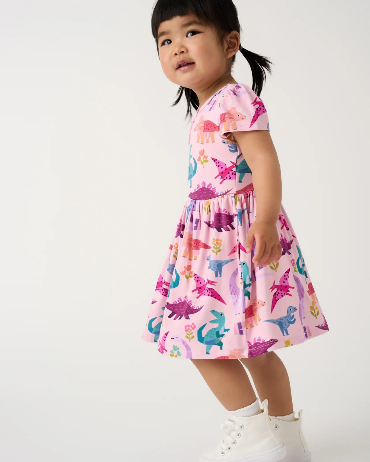 Little Sleepies Roar Explore Skater Dress Bamboo Viscose Dinosaur Play Dress (77
