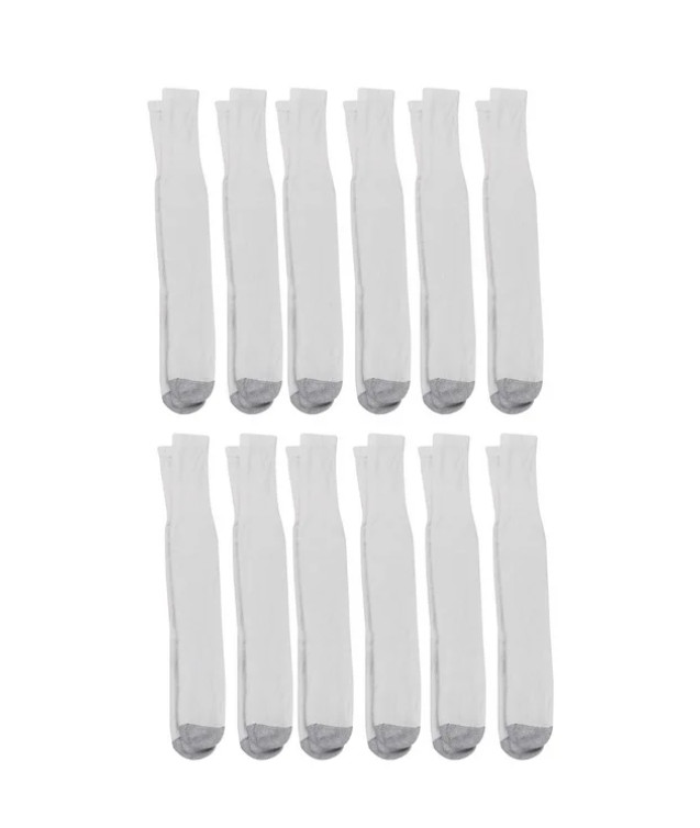 Hanes Men’s Double Tough Durability Over-the-Calf Tube Socks, 12-Pack
