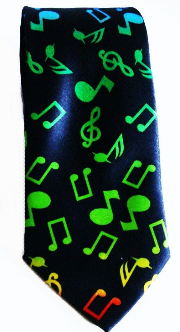 Multi Color Musical Symbols & Notes Unisex Men’s Tie Necktie 56″ Lx 2 ” Wide-New