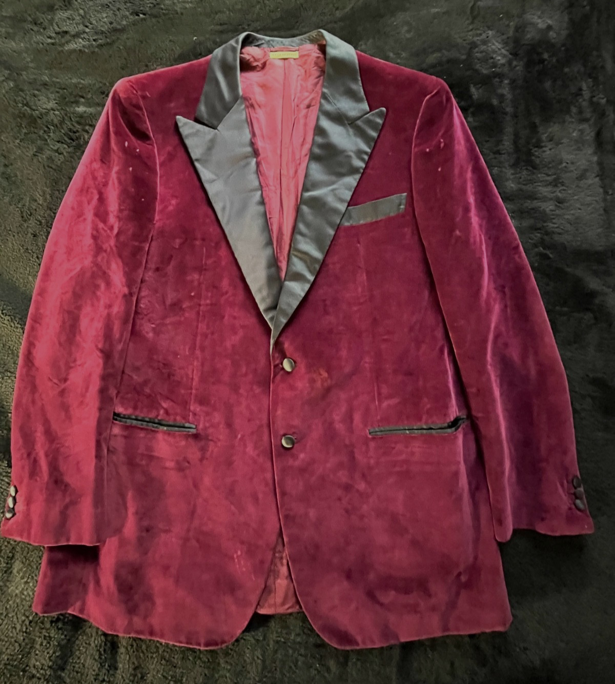 VINTAGE BRIONI Giorgio Beverly Hills Velvet Dinner Tuxedo Jacket Burgundy