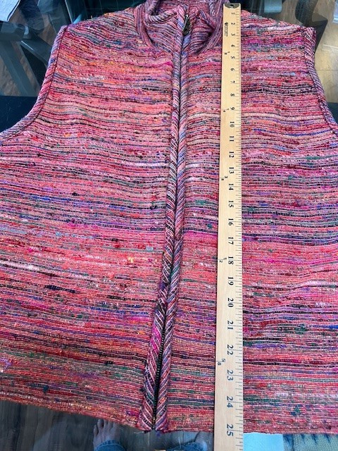 VTG Travel Smith Travel Vest Silk Blend Tapestry Lined Artsy Full Zip Large