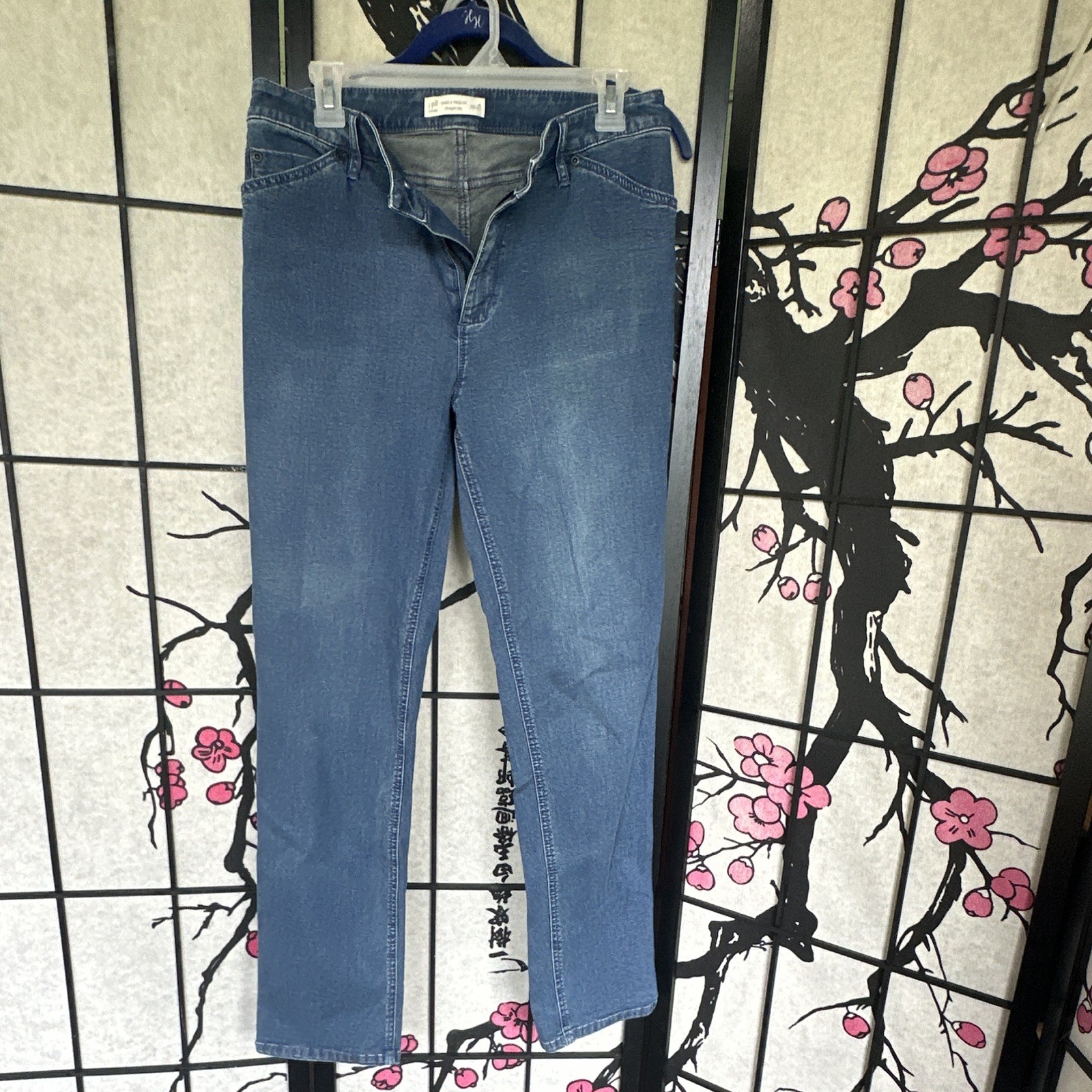 J. Jill Women’s Tried & True Straight Leg Medium Wash Blue Denim Button 5-Pocket