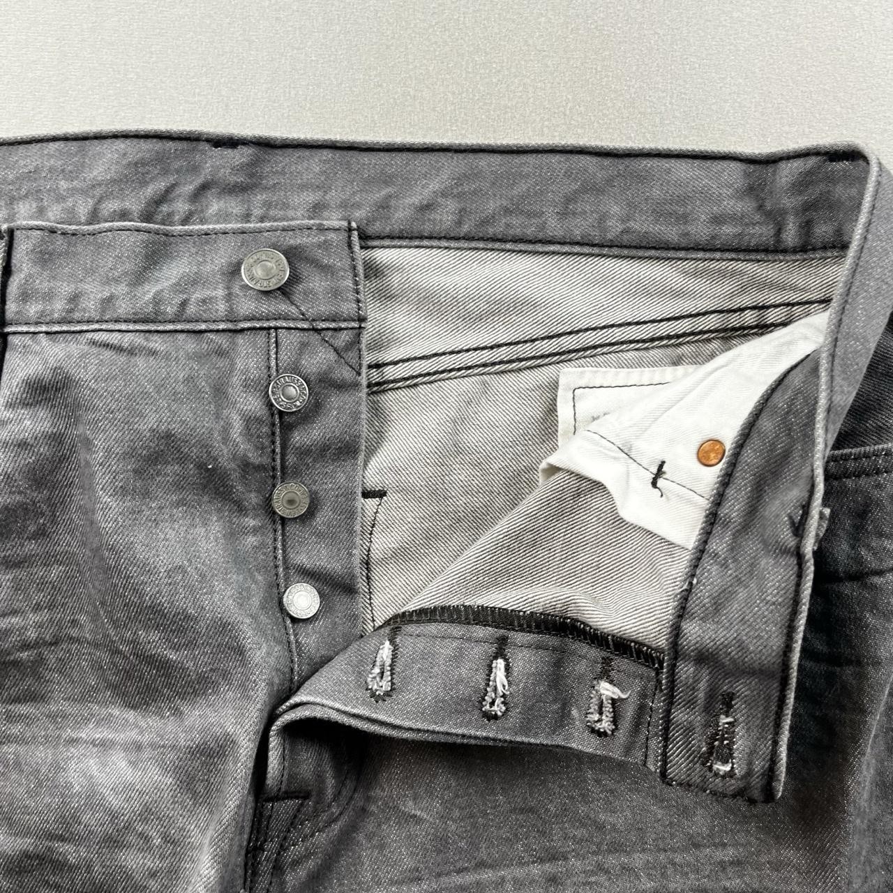 Levis 501 Jeans Mens 36×30 Gray Denim Original Straight Button Fly Charcoal Wash
