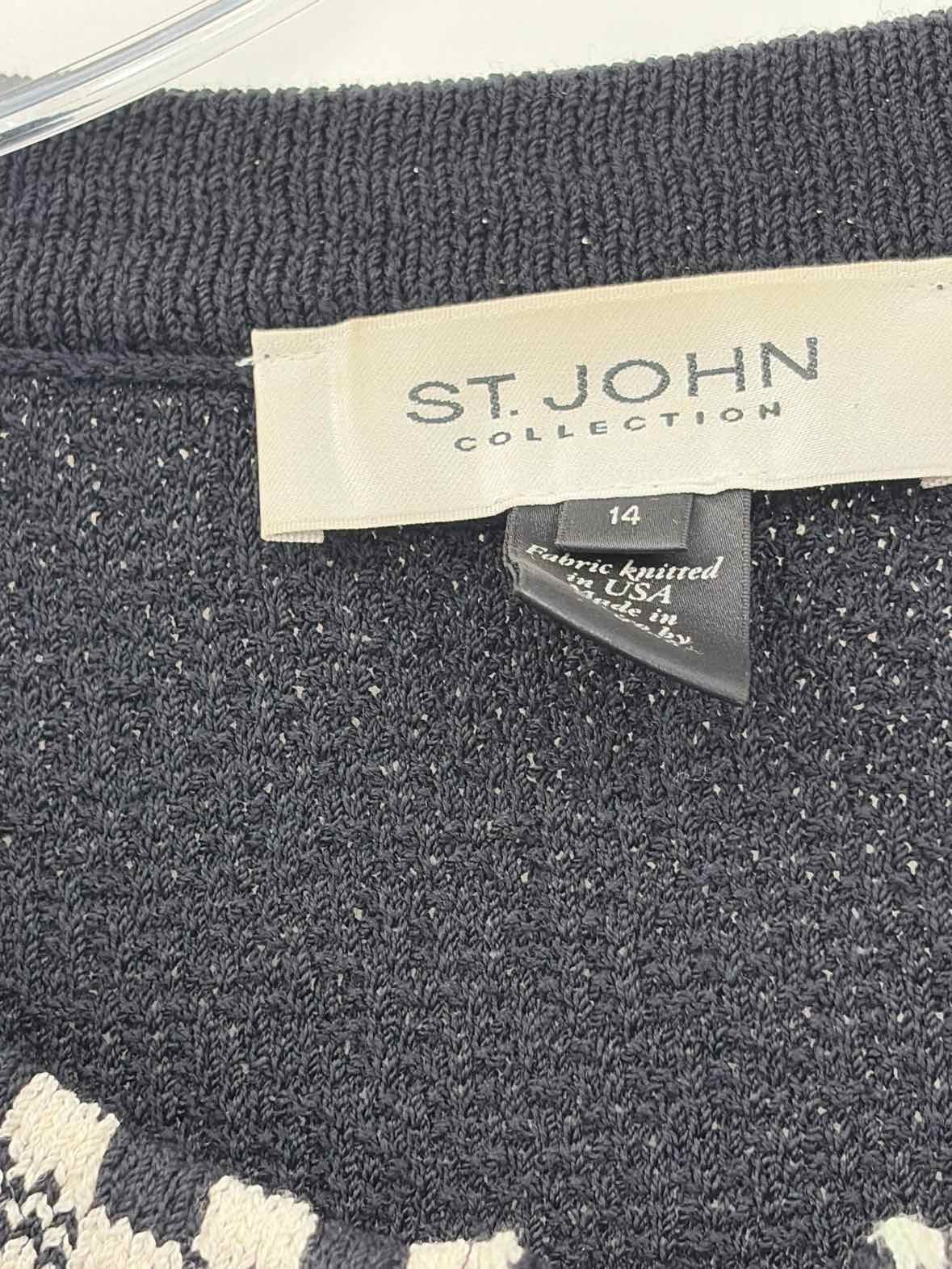 Pre-Owned St John Black Size 14 Zip Up Jacket