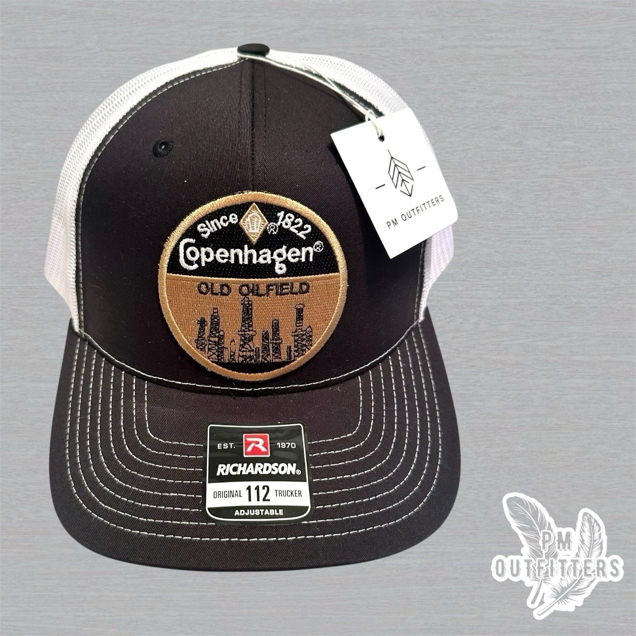 Vintage Copenhagen Old Oilfield Embroidered Patch Richardson 112 Trucker Hat