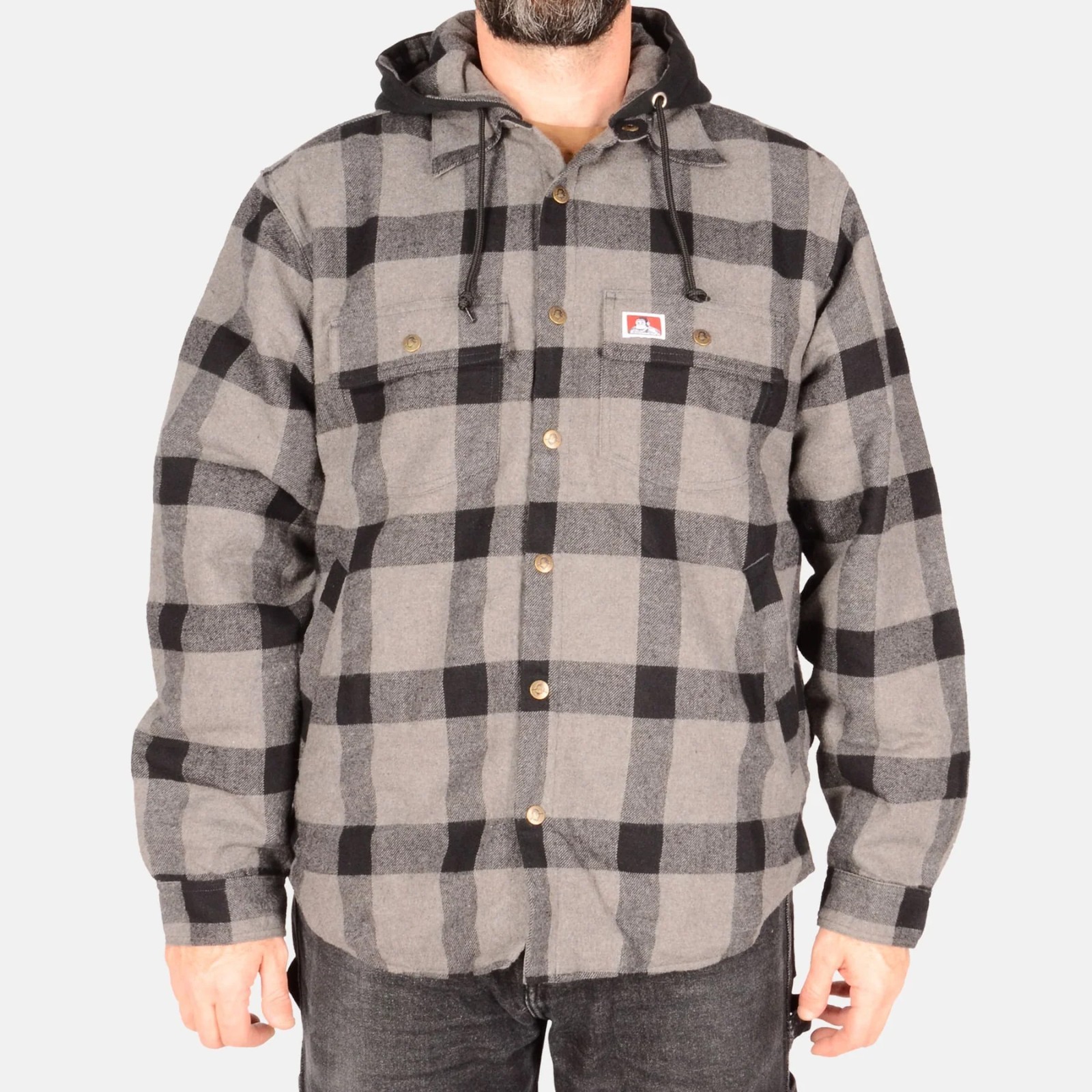 BEN DAVIS MEN’S FLANNEL JACKET W/ HOOD (S TO 3XL)