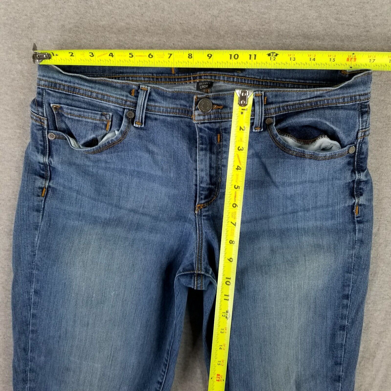 Calvin Klein Size 32/14 Skinny Crop Jeans Vintage Quality Thick Stretch Denim